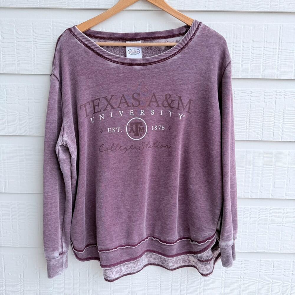 Texas A&M Distressed Burnout Sweatshirt  Maroon Large